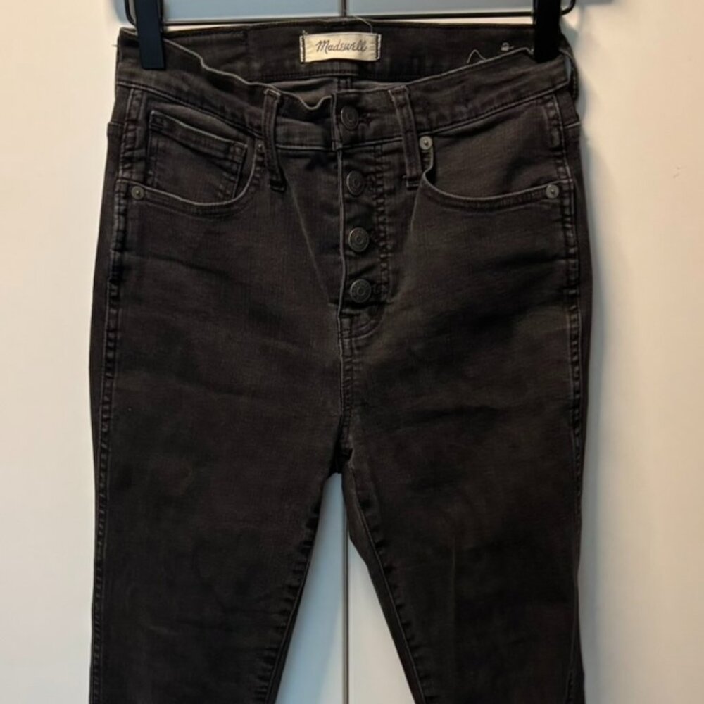 NWT Madewell 10" High Rise Skinny Jeans Black Frost Women’s Size 27 Stretch Deni